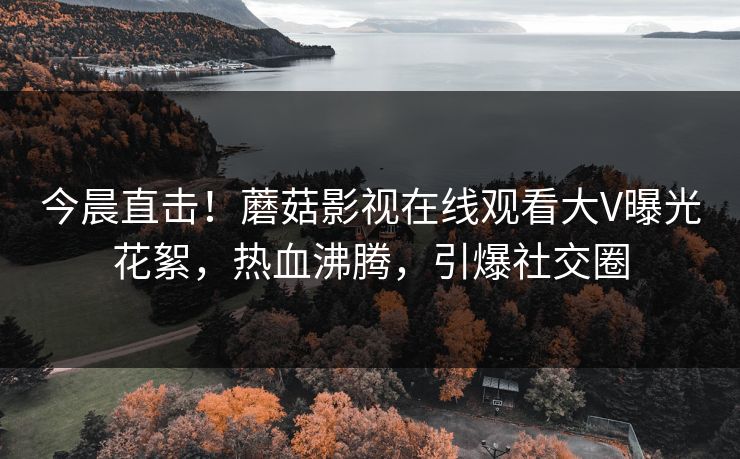 今晨直击！蘑菇影视在线观看大V曝光花絮，热血沸腾，引爆社交圈