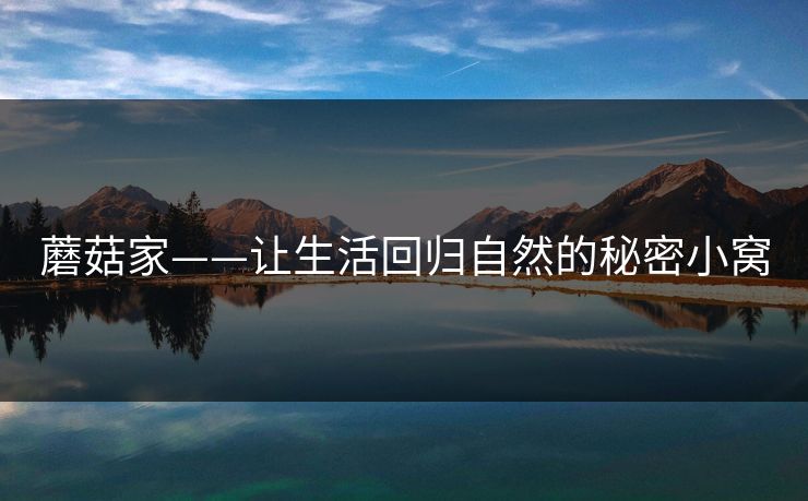 蘑菇家——让生活回归自然的秘密小窝