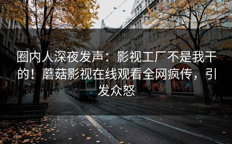 圈内人深夜发声：影视工厂不是我干的！蘑菇影视在线观看全网疯传，引发众怒